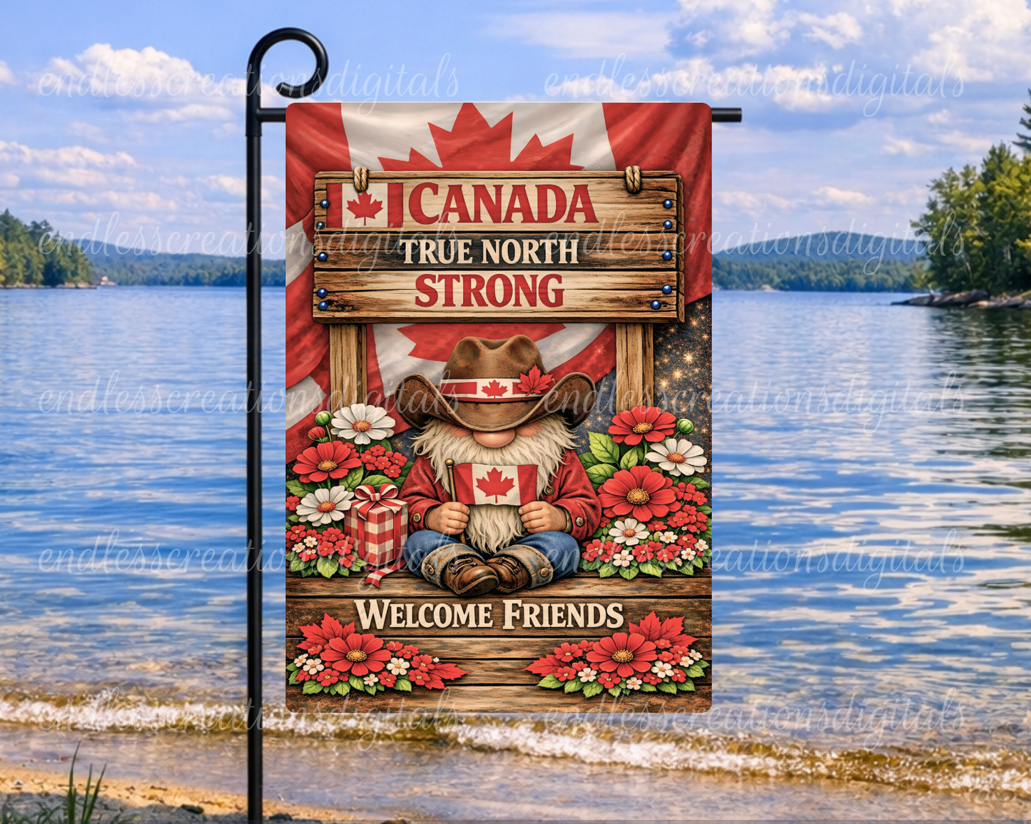 CANADA STRONG GNOME GARDEN FLAG