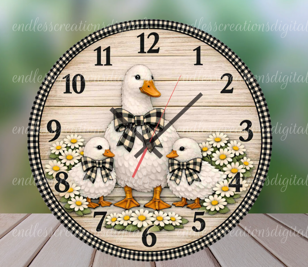 FARMHOUSE ROUND GOOSE DESIGN INCLUDING CLOCK ROUND – Endless Creations ...