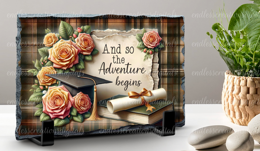 ADVENTURE BEGINS GRADUATION RECTANGLE