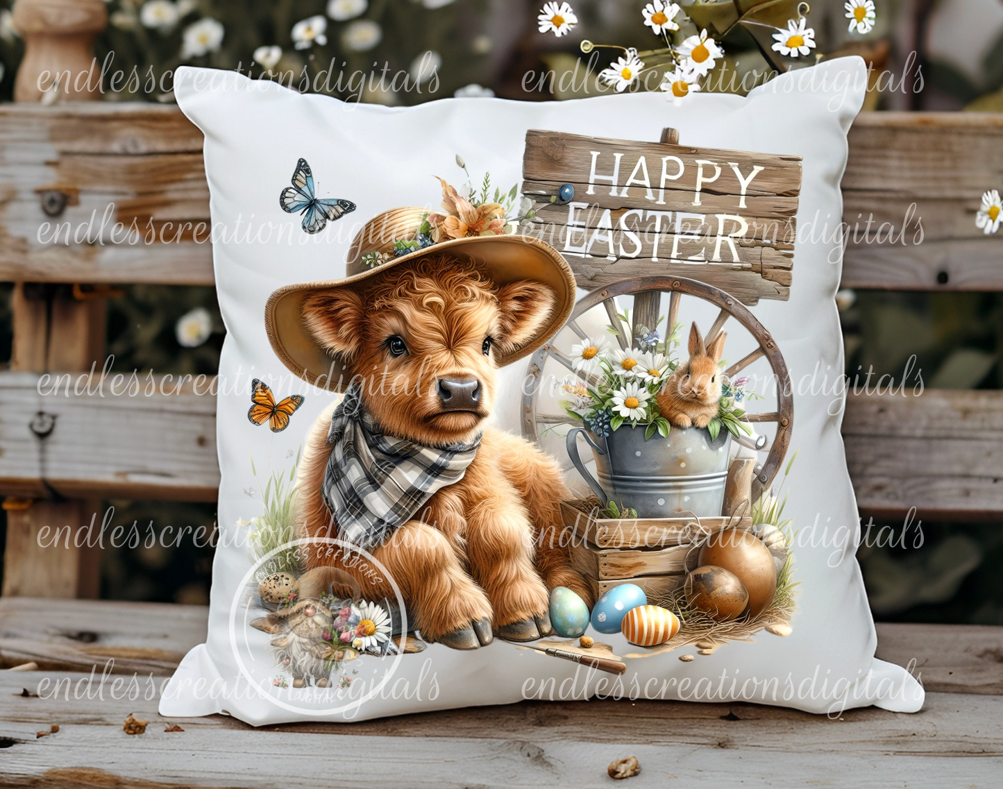 EASTER HIGHLAND COW TRANSPARENCIES