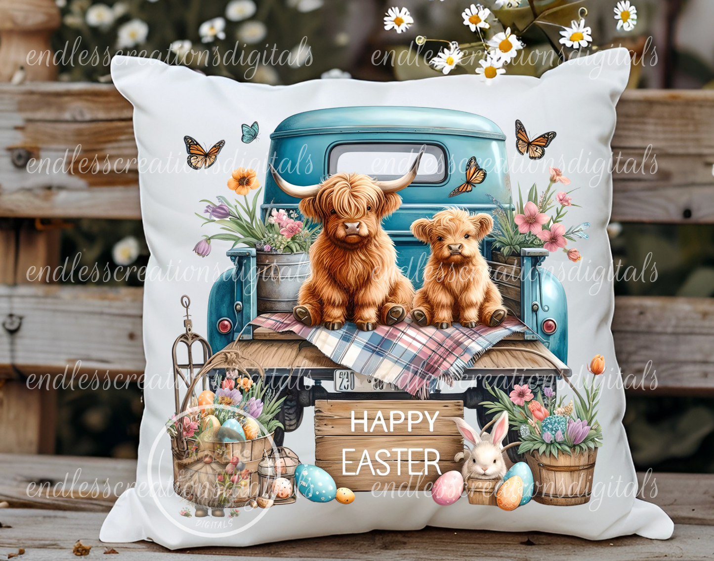 EASTER HIGHLAND COW TRANSPARENCIES