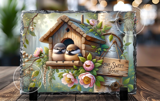 HOME SWEET HOME FLORAL SPRING BIRDHOUSE RECTANGLE