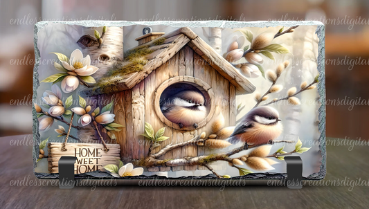 SPRING CHICKADEE HOME SWEET HOME 11.5 X 5.5