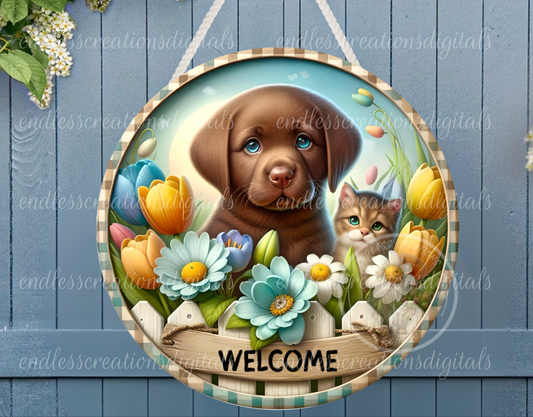 WELCOME FLORAL SPRING ROUND