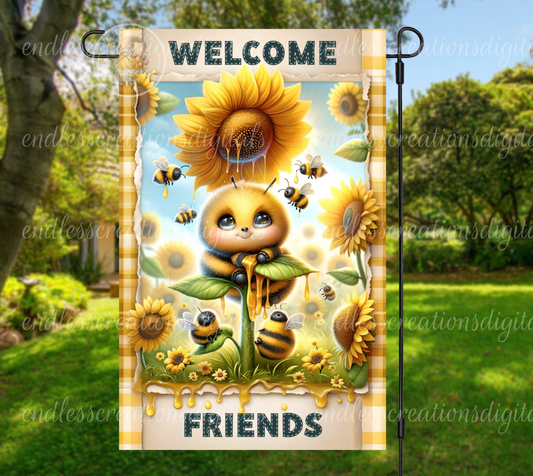 SUMMER BEE GARDEN FLAG