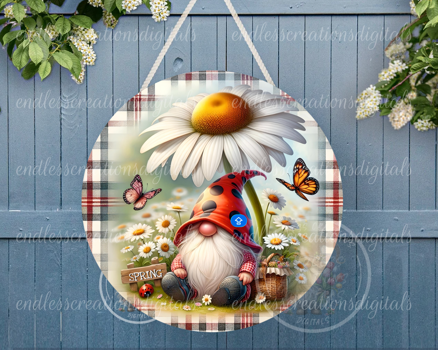 SPRING FLORAL LADYBUG GNOME