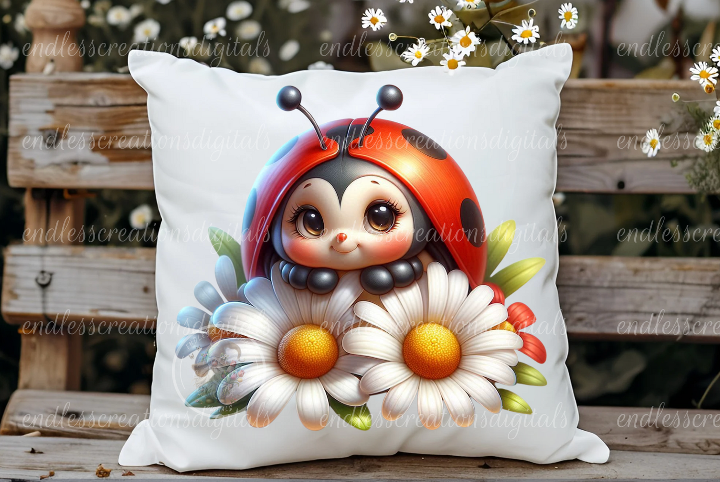 SUMMER BEE/LADYBUG FLORAL TRANSPARENCIES BUNDLE OF 7