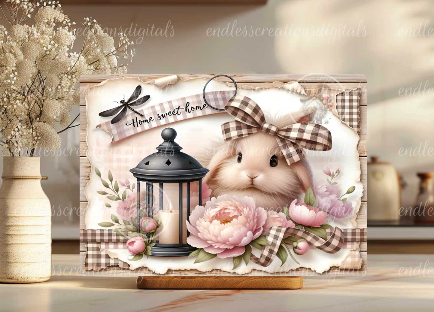 CUTE EASTER FLORAL RECTANGLE