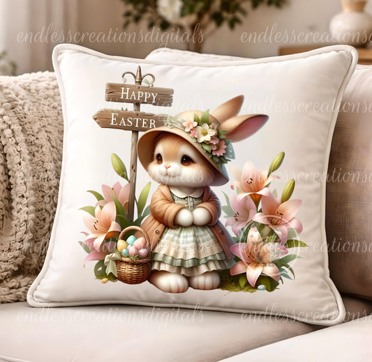 VINTAGE FLORAL BUNNY