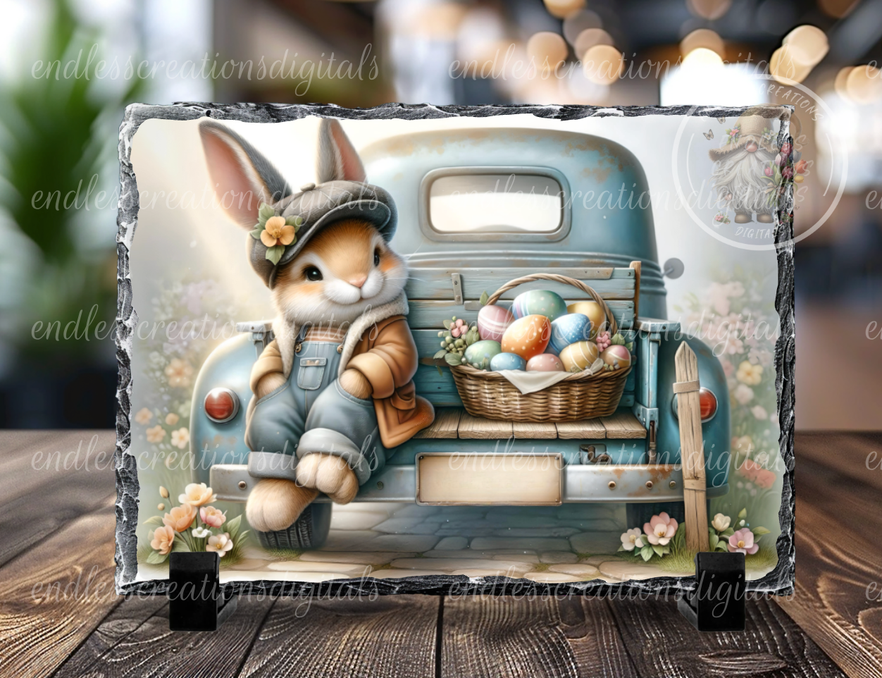 BLUE TRUCK BUNNY EASTER