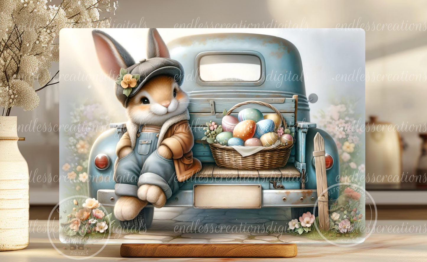 BLUE TRUCK BUNNY EASTER