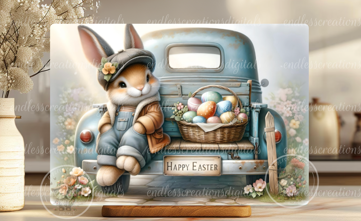 BLUE TRUCK BUNNY EASTER