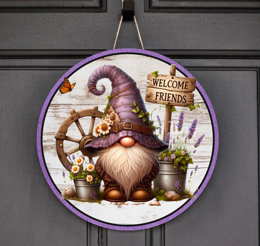 SPRING GNOME round door png, TRANSPARENT  for sublimation high resolution 2 files, including 1 round