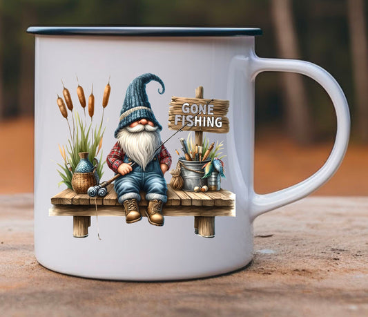 FISHING GNOME PNG 3 digital files included including 1 round and 1 transparent.  high quality 300 dpi great for mugs, hanging door rounds