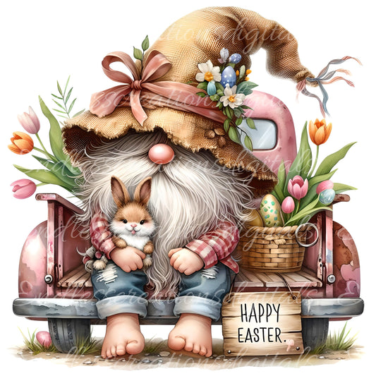 EASTER GNOME SUBLIMATION png, transparent  for sublimation high resolution, 5 files for download, perfect for pillows, mugs, totes etc