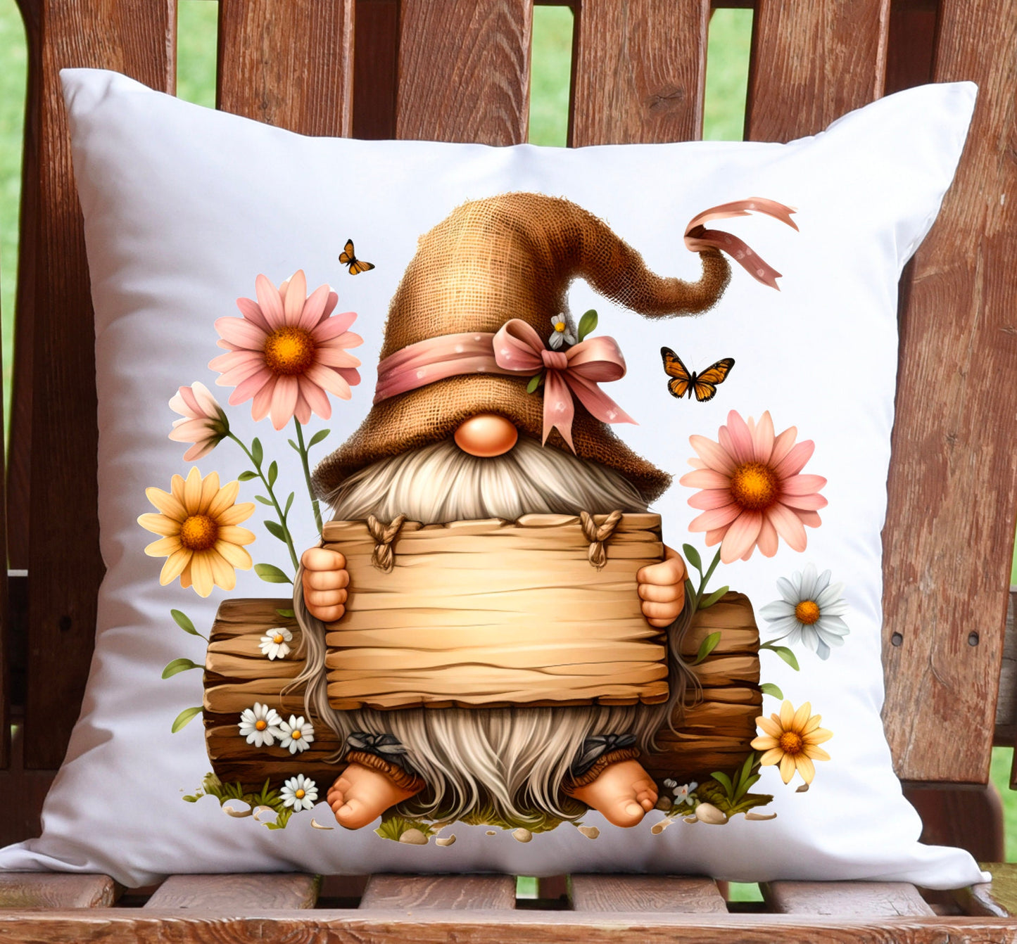 SPRING GNOME round door png, for sublimation high resolution 2 png files, 1 transparent, 1 round