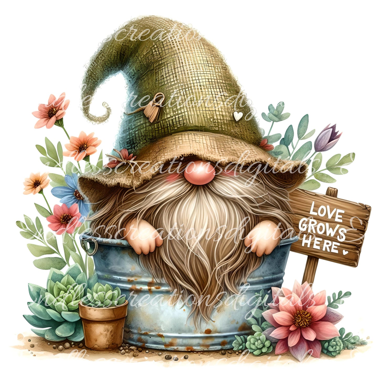 SPRING GNOME SUBLIMATION png, transparent  for sublimation high resolution, 5 transparent files for download