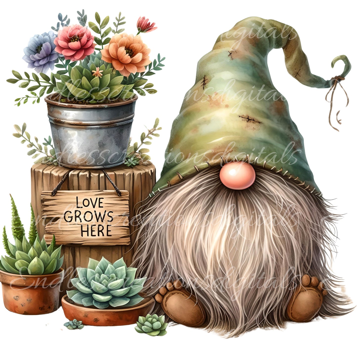 SPRING GNOME SUBLIMATION png, transparent  for sublimation high resolution, 5 transparent files for download