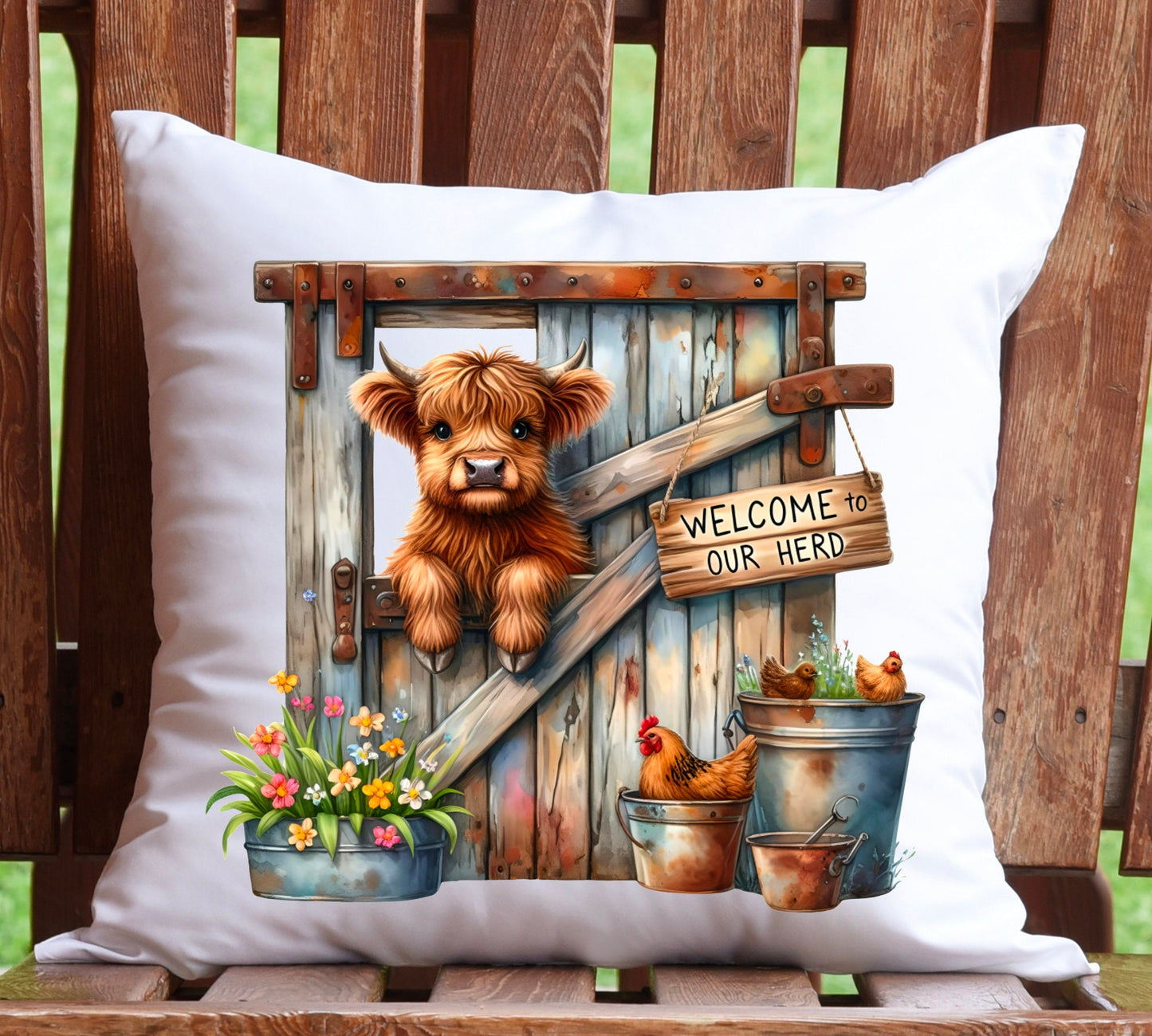 HIGHLAND COW SUBLIMATION round door png, for sublimation high resolution transparent file for pillows. 2 files included for download