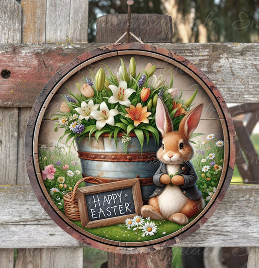 EASTER SUBLIMATION door hanger, wreath sign png, for sublimation high resolution, 2 files for download, 1 add your own text