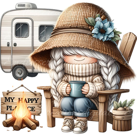 CAMPING GNOME SUBLIMATION gnome package of 5 high definition 300png