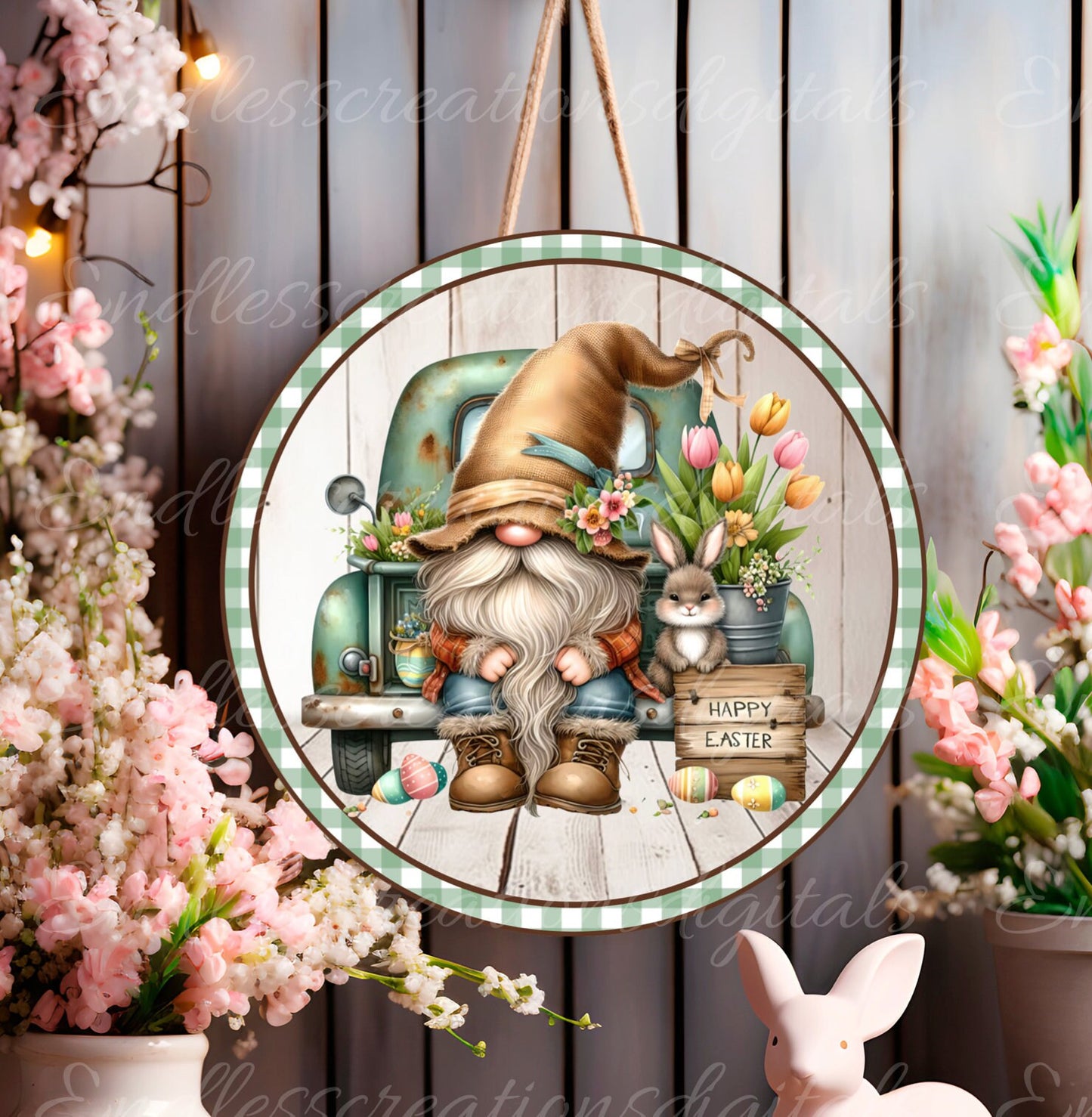 EASTER SUBLIMATION door hanger, wreath sign png, for sublimation high resolution