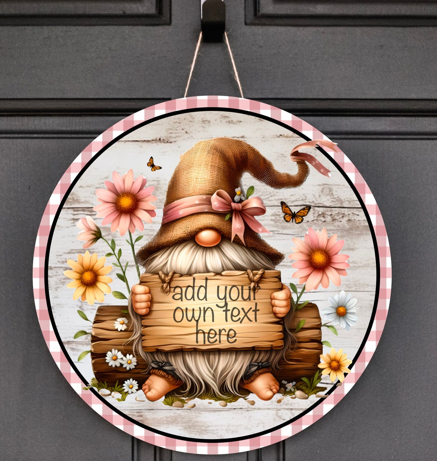 SPRING GNOME round door png, for sublimation high resolution 2 png files, 1 transparent, 1 round