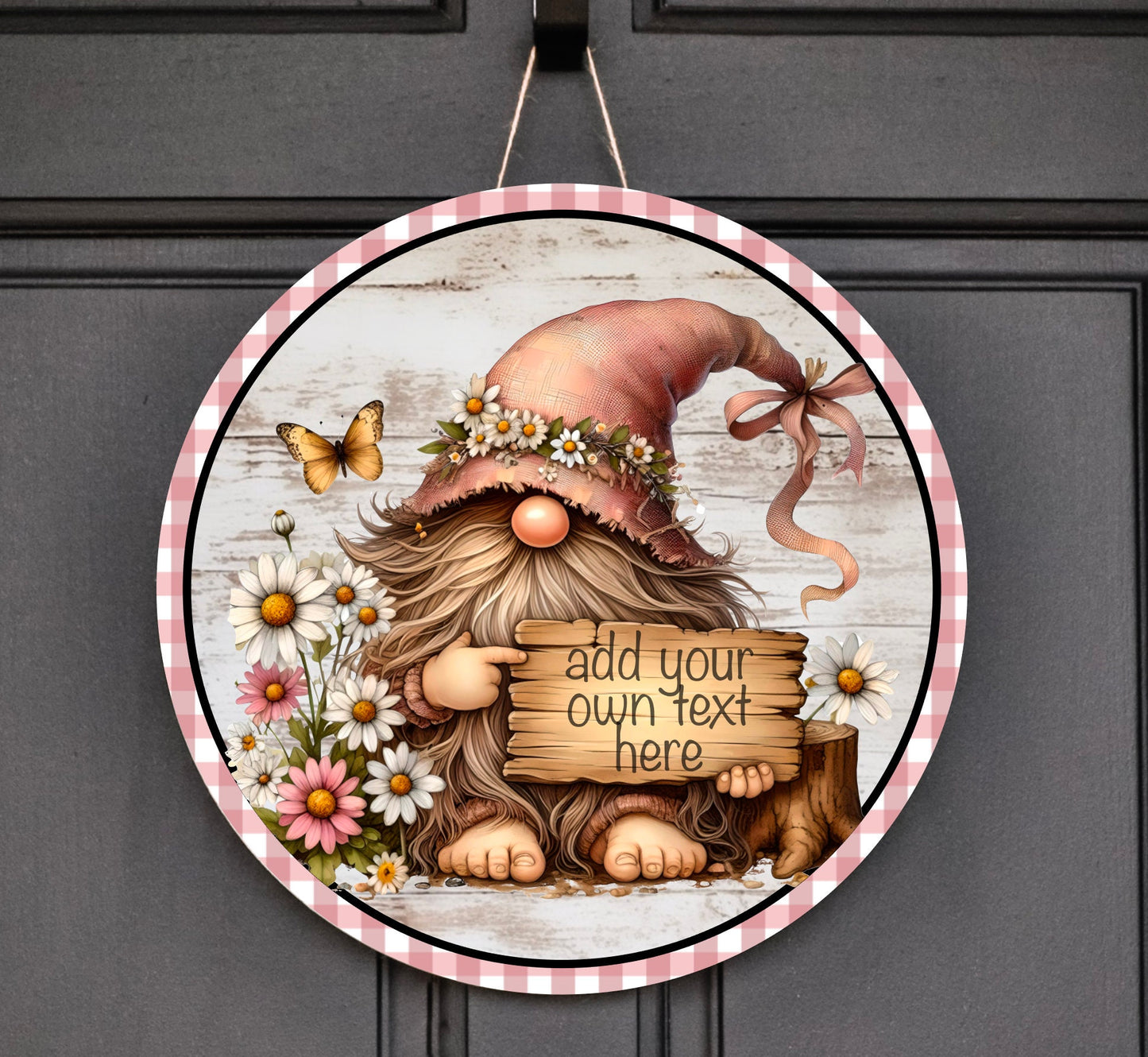 SPRING GNOME round door png, for sublimation high resolution 2 png files, 1 transparent, 1 round