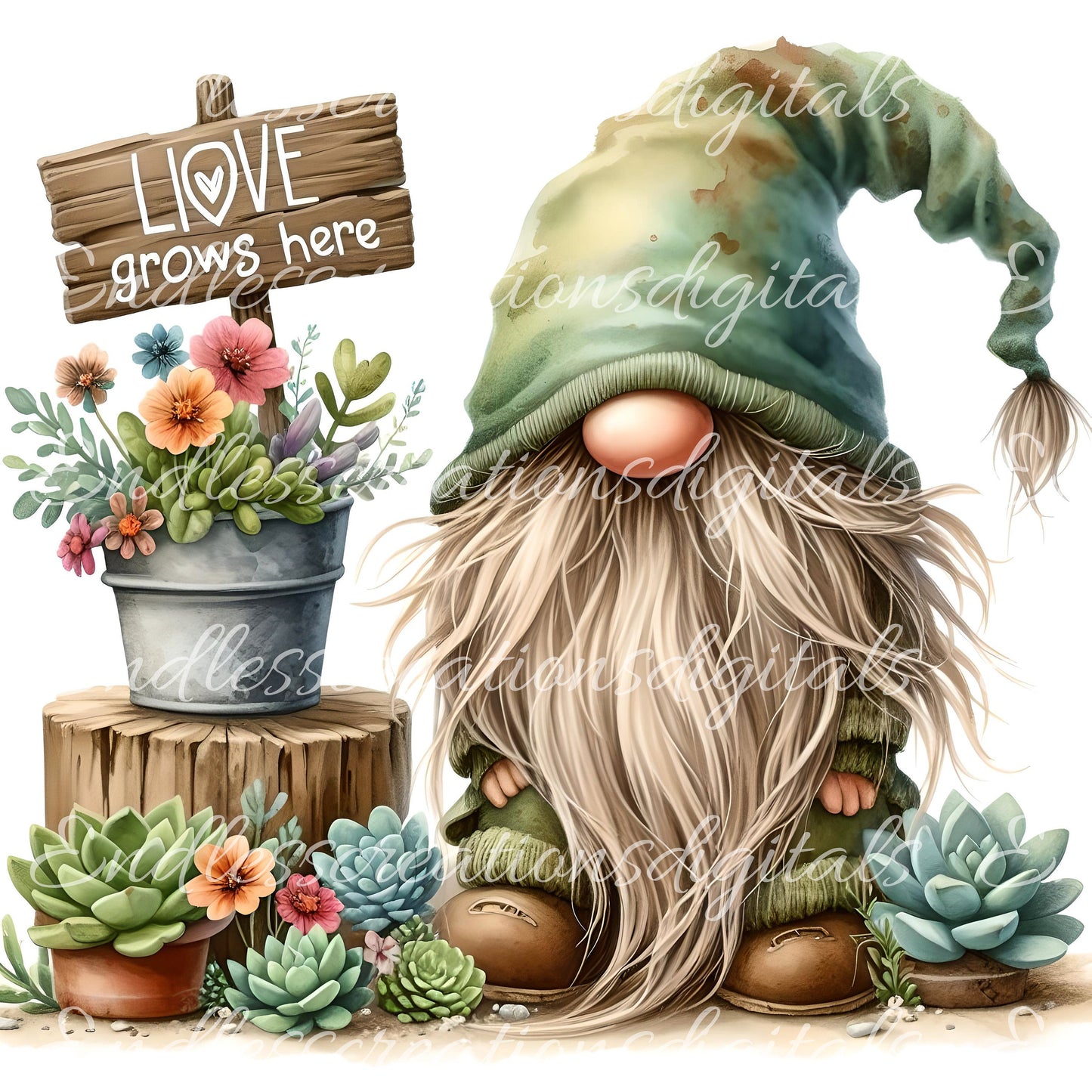 SPRING GNOME SUBLIMATION png, transparent  for sublimation high resolution, 5 transparent files for download
