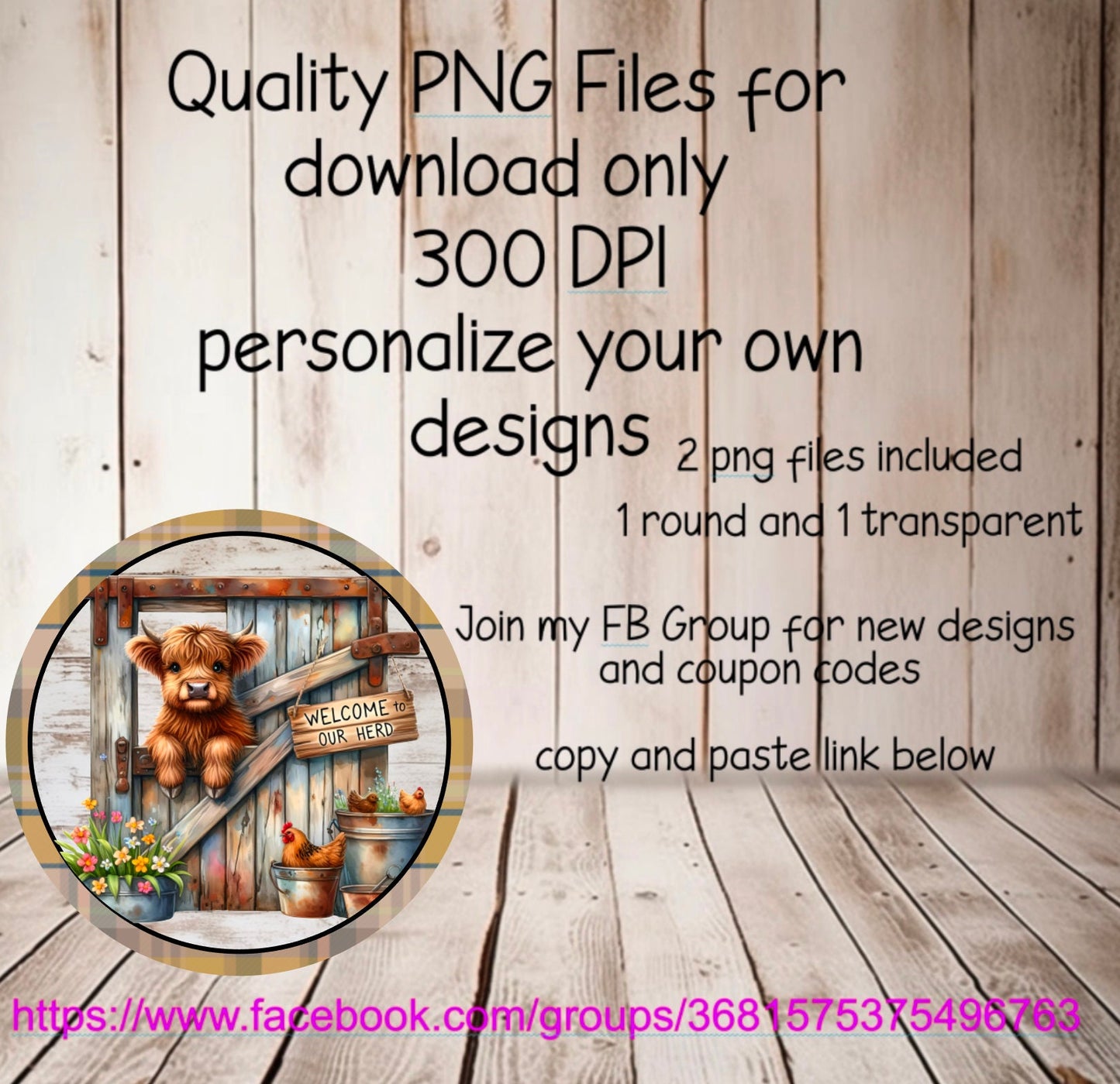 HIGHLAND COW SUBLIMATION round door png, for sublimation high resolution transparent file for pillows. 2 files included for download