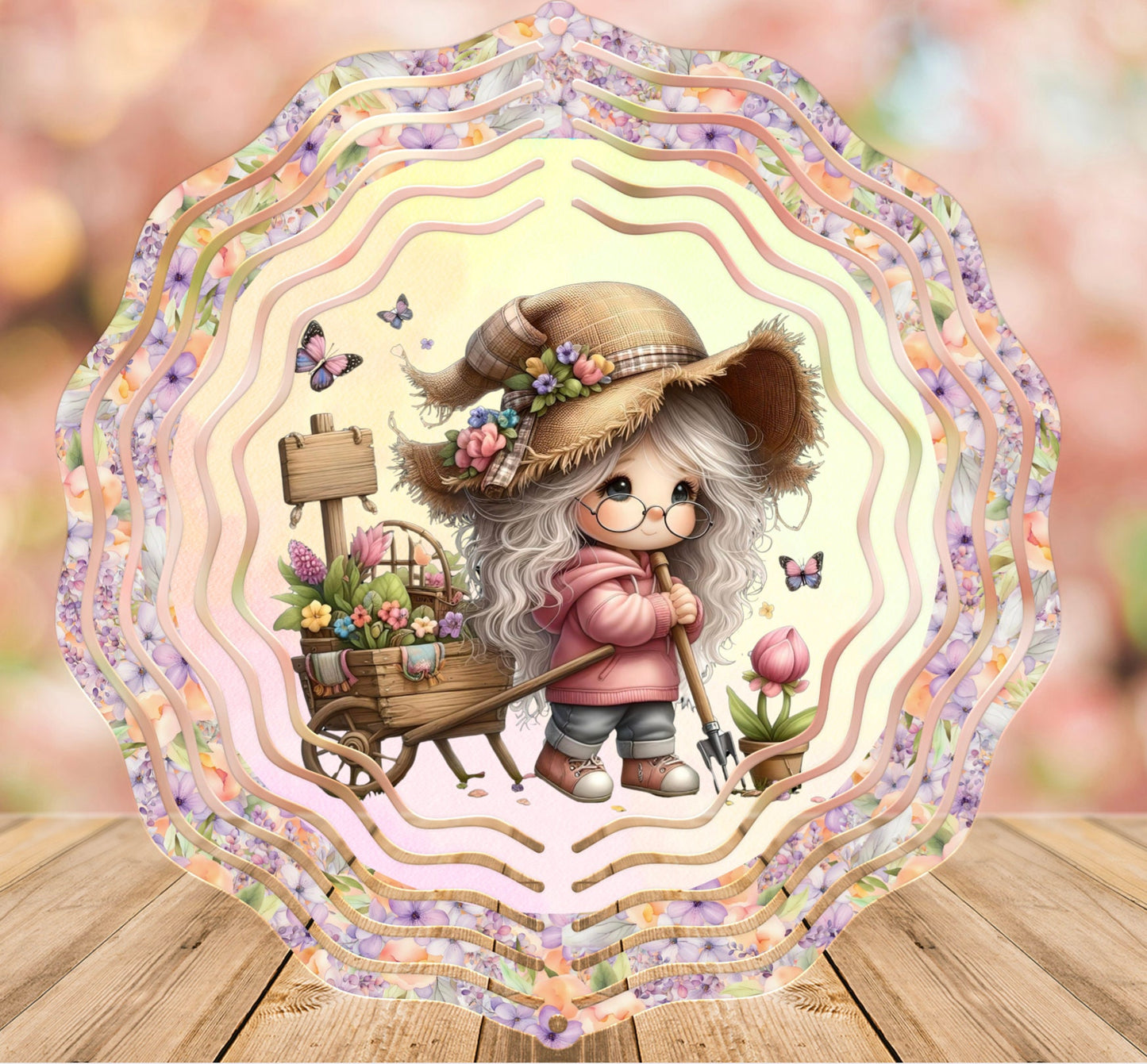 GNOME WIND SPINNER sublimation for download 300 dpi for use on wind spinners, door hangers, 1 round png and 1 transparent, add your own text