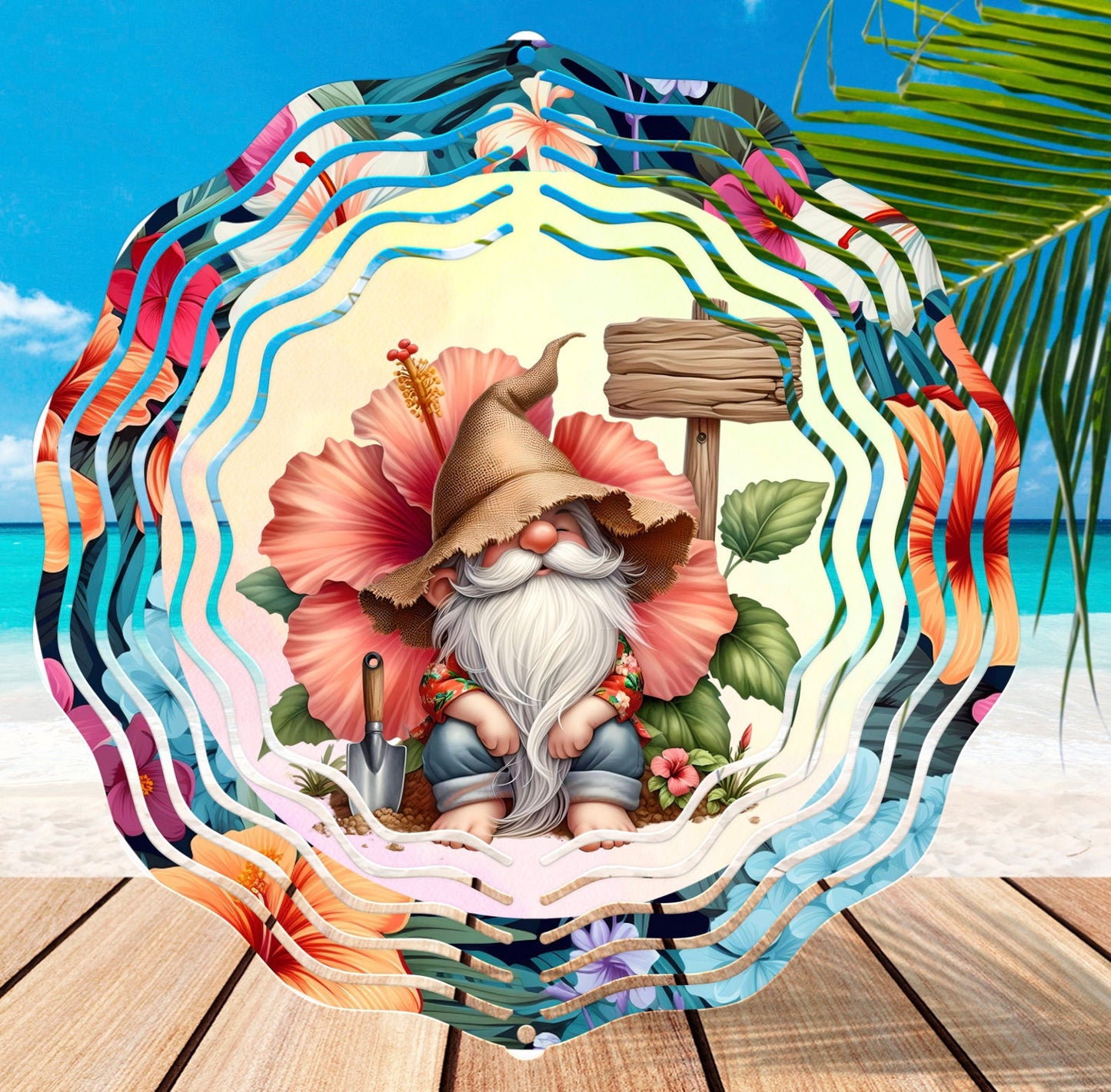 GNOME WIND SPINNER sublimation for download 300 dpi for use on wind spinners, door hangers, 1 round png and 1 transparent, add your own text