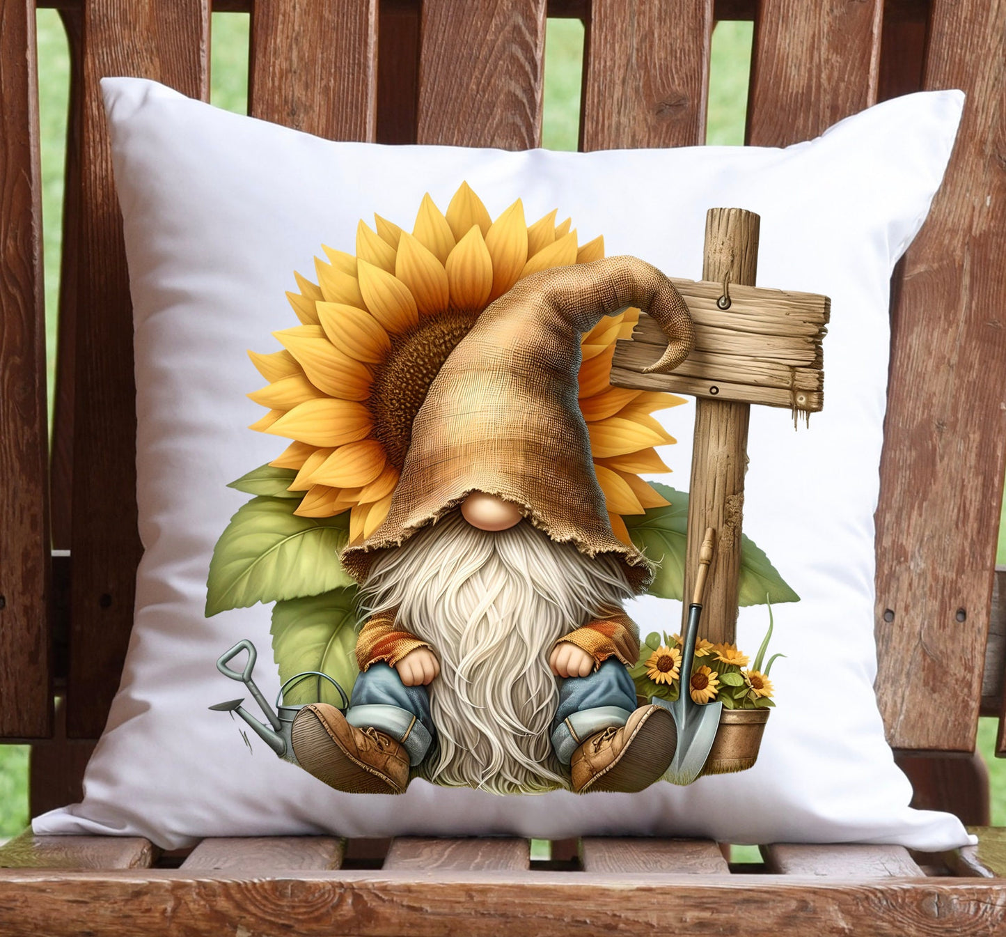 GNOME WIND SPINNER sublimation for download 300 dpi for use on wind spinners, door hangers, 1 round png and 1 transparent, add your own text