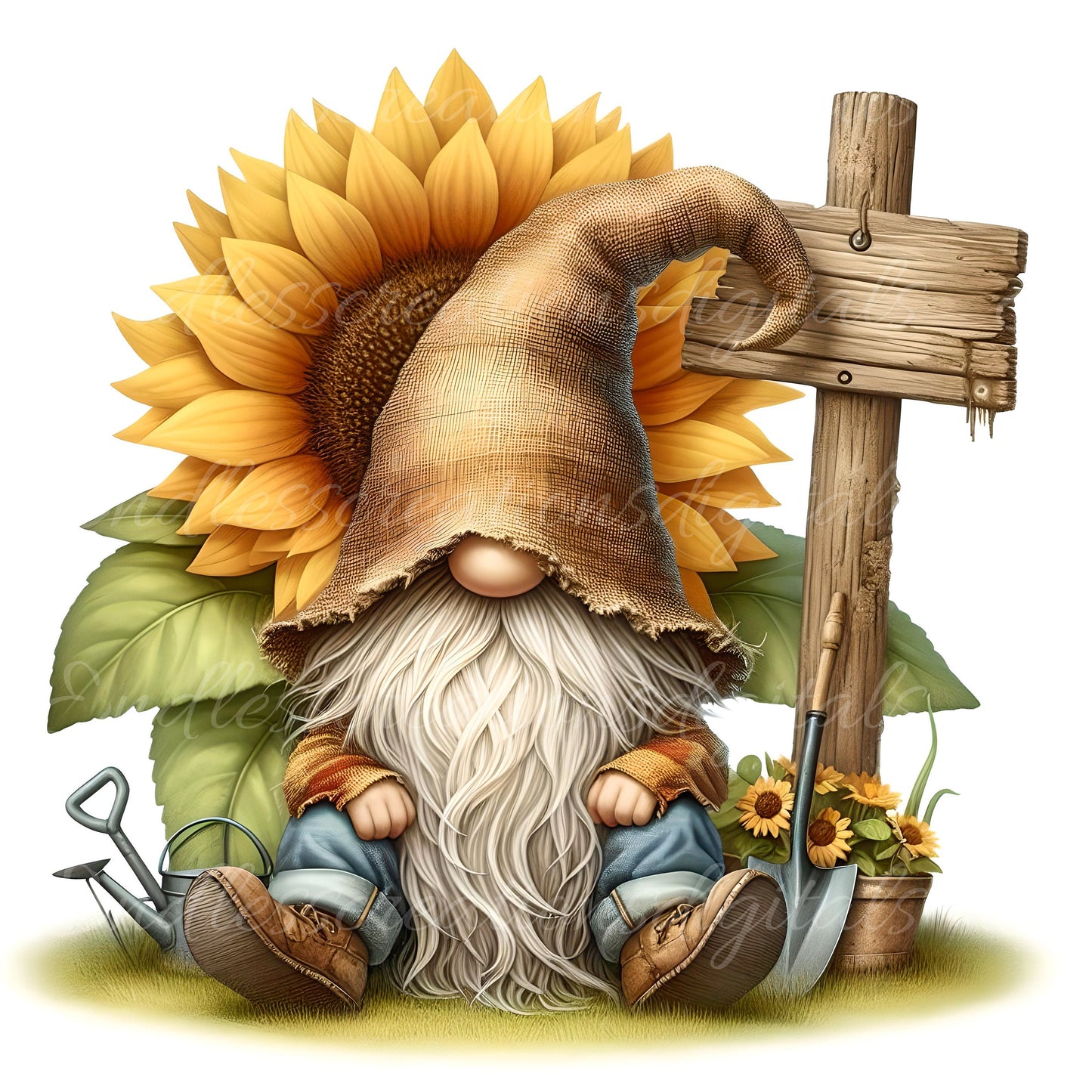 GNOME WIND SPINNER sublimation for download 300 dpi for use on wind spinners, door hangers, 1 round png and 1 transparent, add your own text