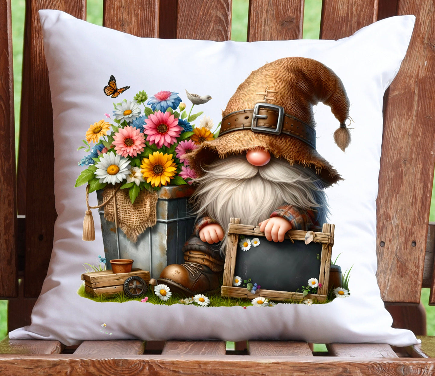 RUSTIC GNOME SUBLIMATION door hanger, wreath sign png, for sublimation high resolution 2 png files use on pillow, mugs etc