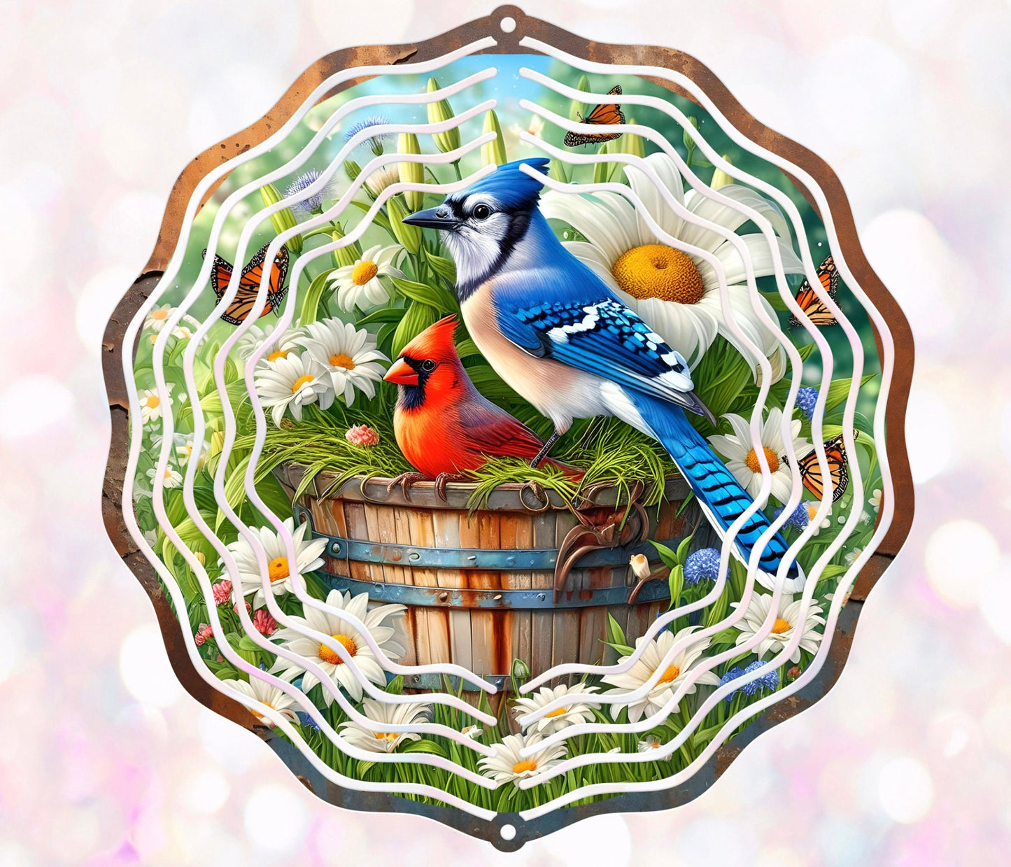 CARDINAL BLUEJAY WIND spinner sublimation file for download 300 dpi for use on wind spinners and door hangers