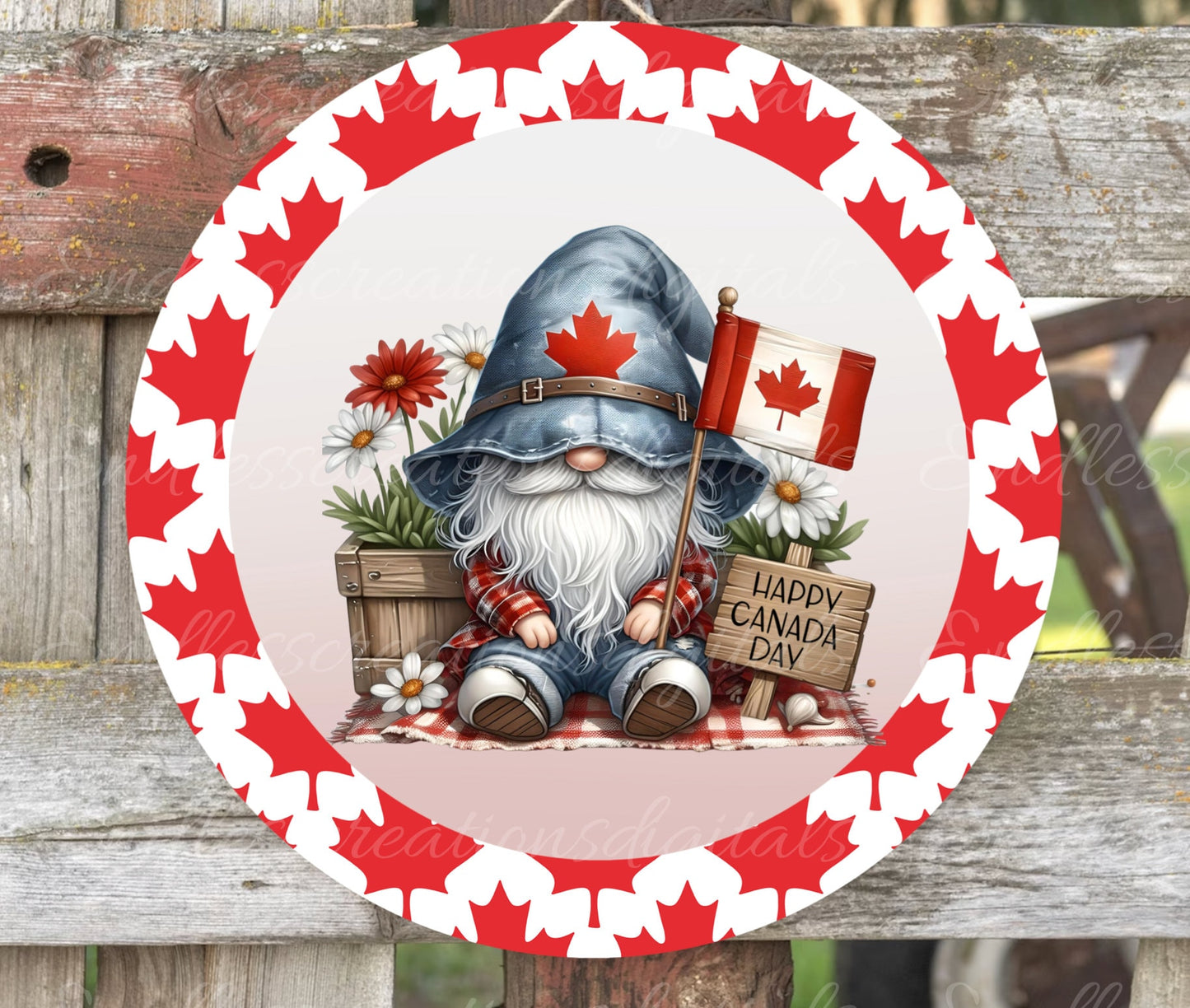 CANADA DAY WIND spinner sublimation file for download 300 dpi for use on wind spinners and door hangers 2 files, 1 round and 1 transparent
