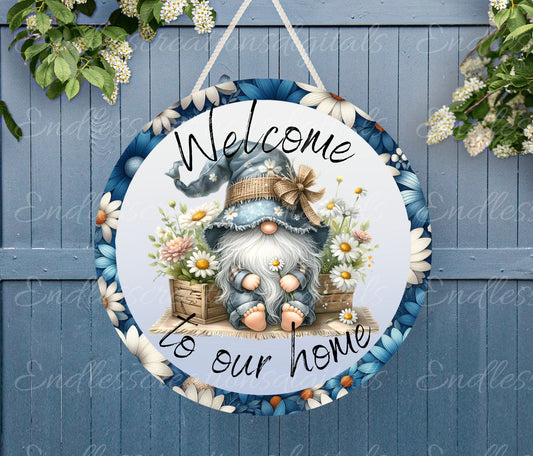 WELCOME DOOR HANGER, wreath sign png, for sublimation high resolution 2 png file, 1 round, 1 transparent for use on pillow, mugs etc