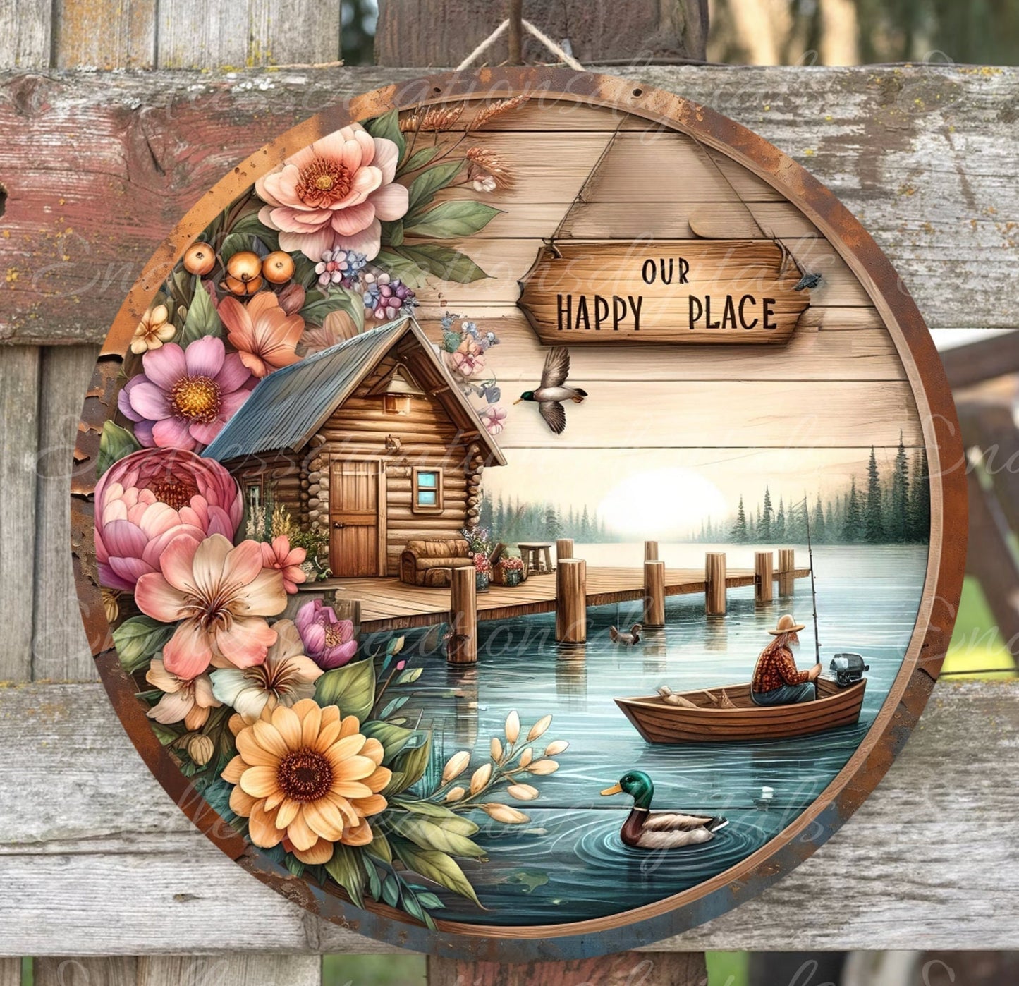 WELCOME DOOR HANGER, wreath sign png, for sublimation high resolution 2 round png 300dpi, 1 blank for your own text