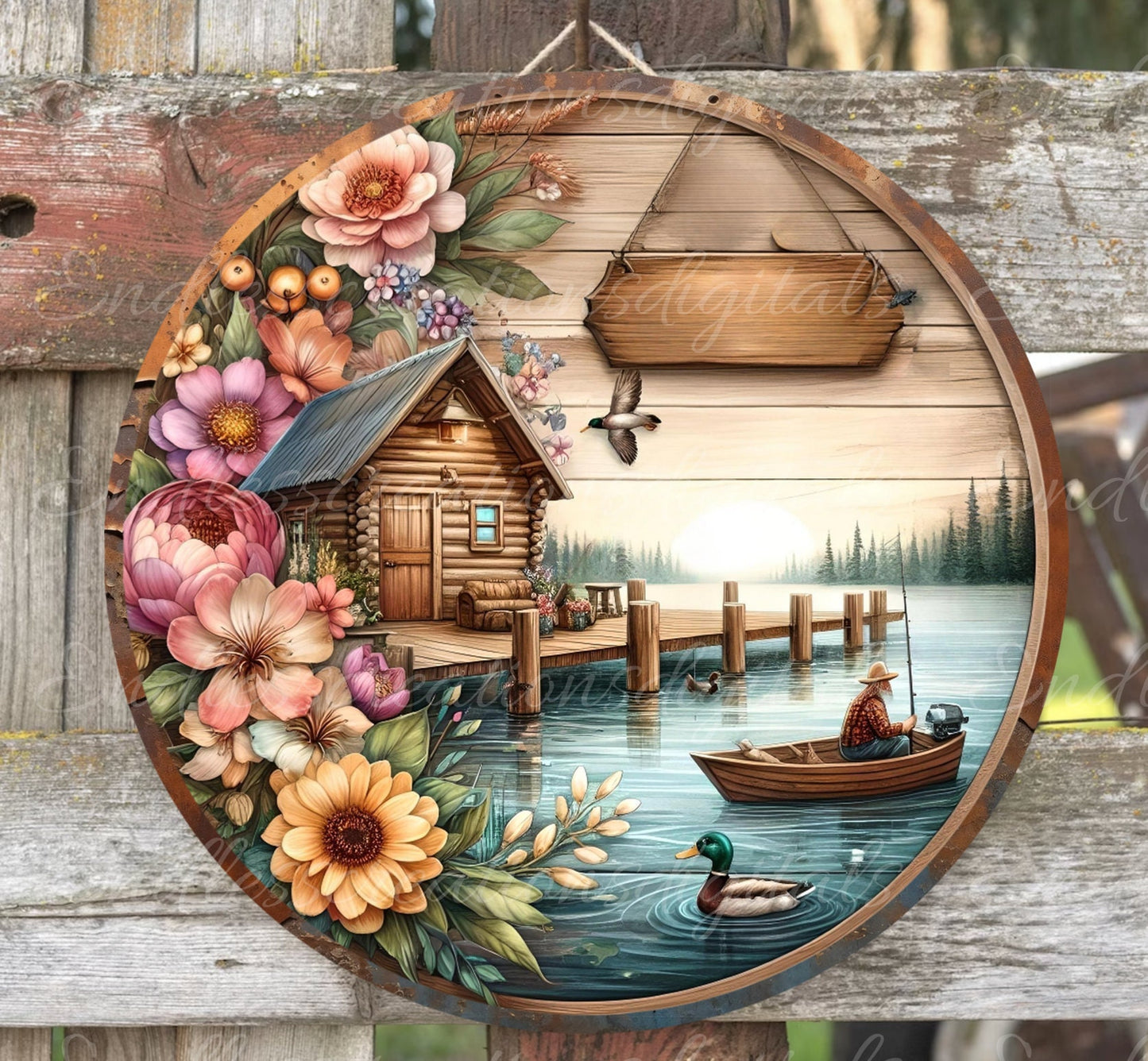 WELCOME DOOR HANGER, wreath sign png, for sublimation high resolution 2 round png 300dpi, 1 blank for your own text