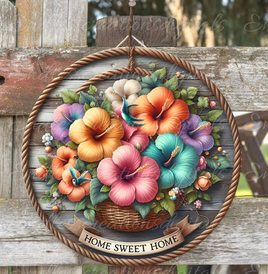 TROPICAL DOOR HANGER, wreath sign, png, for sublimation high resolution 2 files for download, 1 add your own text