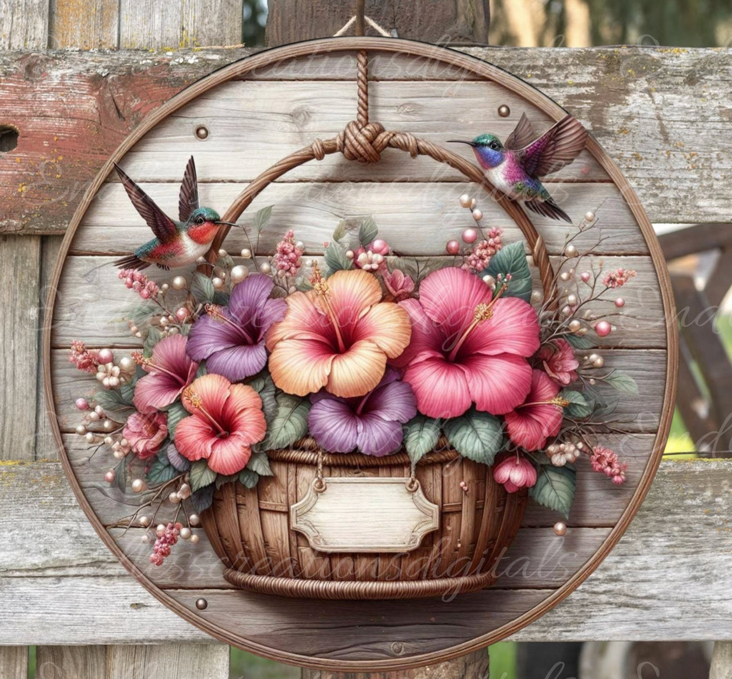 TROPICAL DOOR HANGER, wreath sign, png, for sublimation high resolution 2 files for download, 1 add your own text