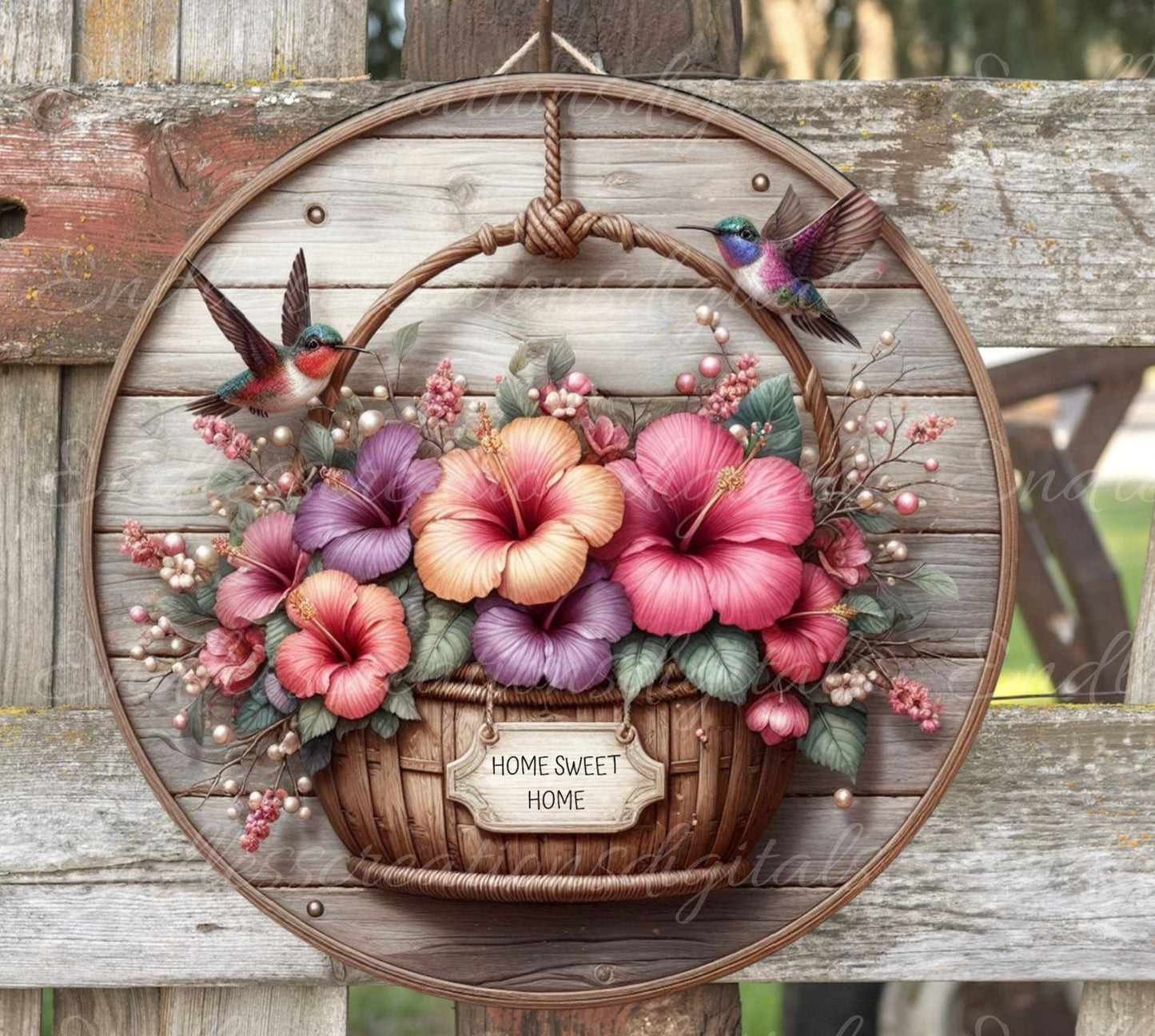 TROPICAL DOOR HANGER, wreath sign, png, for sublimation high resolution 2 files for download, 1 add your own text