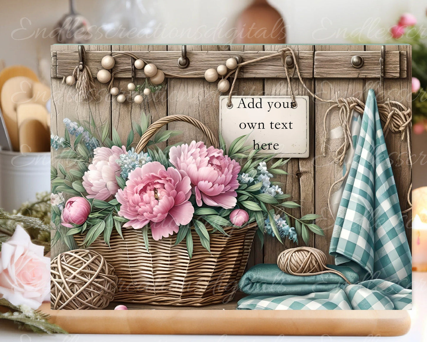 FLORAL CUTTING BOARD sublimation  sublimation high resolution, 1 file for download that you can personalize with your own text!