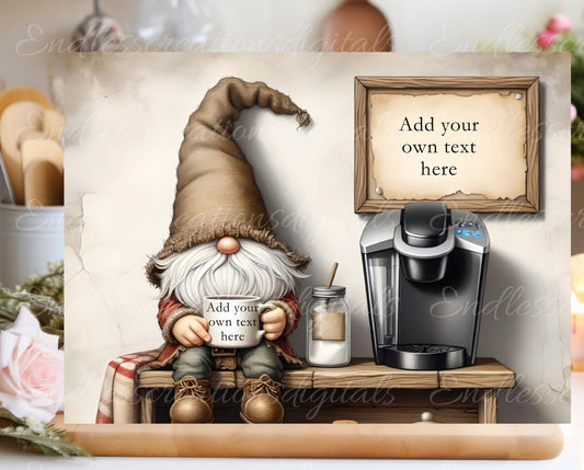 COFFEE GNOME CUTTING board sublimation  sublimation high resolution 1 file add your own text