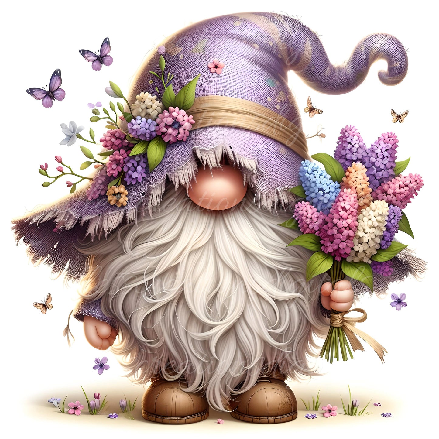 SPRING GNOME SUBLIMATION png, transparent  for sublimation high resolution, 5 files, 3 add your own text