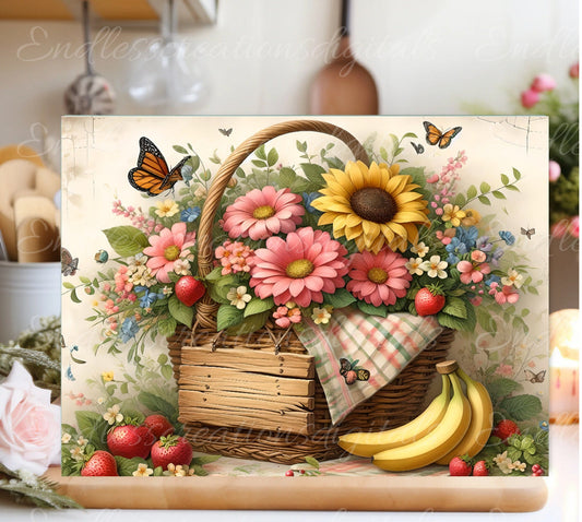 FLORAL CUTTING BOARD sublimation  sublimation high resolution 1 file add your own text