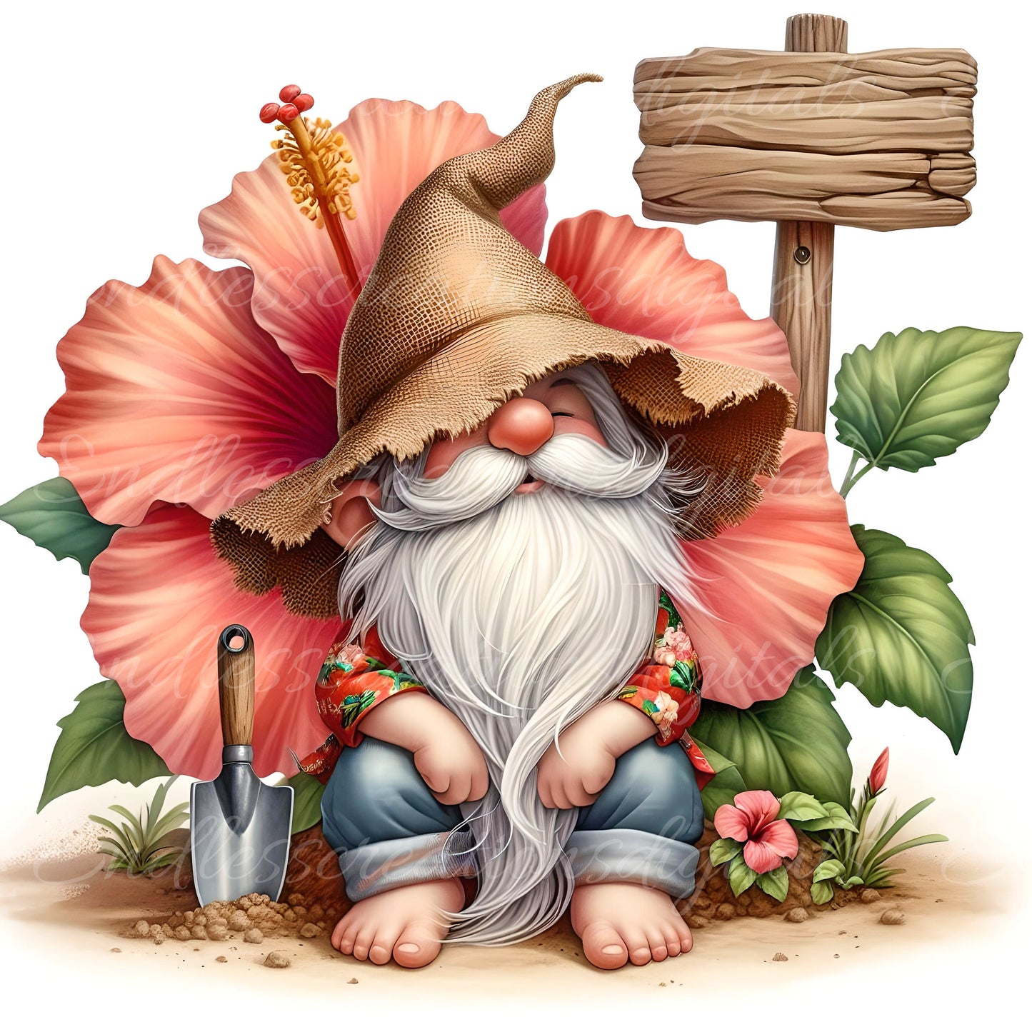 GNOME WIND SPINNER sublimation for download 300 dpi for use on wind spinners, door hangers, 1 round png and 1 transparent, add your own text