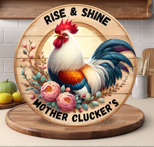 ROOSTER ROUND CUTTING board sublimation  sublimation high resolution 1 file