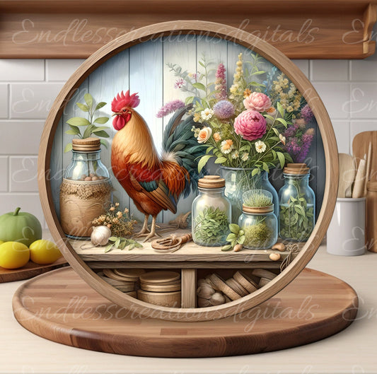 ROOSTER ROUND CUTTING board sublimation  sublimation high resolution 1 file